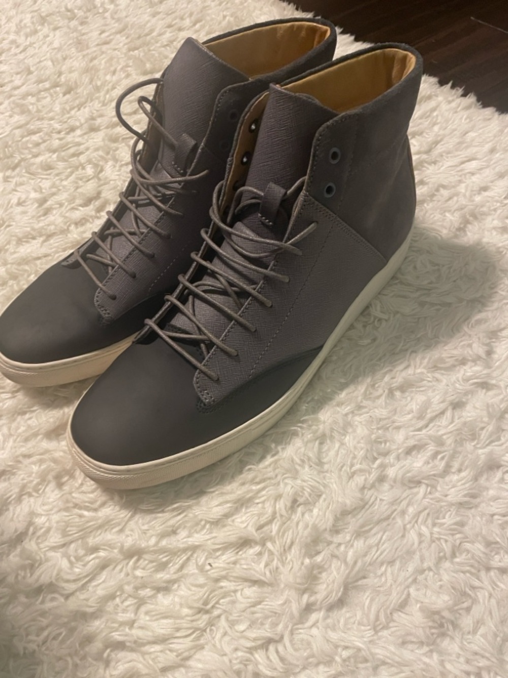 TCG Porter Leather High-Top Sneakers – Gray – Men’s 12